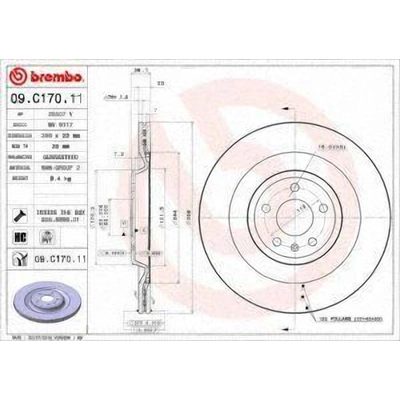 Rear Premium Rotor by BREMBO - 09.C170.11 (1 Qty) pa2