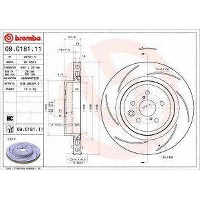 Rear Premium Rotor by BREMBO - 09.C181.11 (1 Qty) pa2