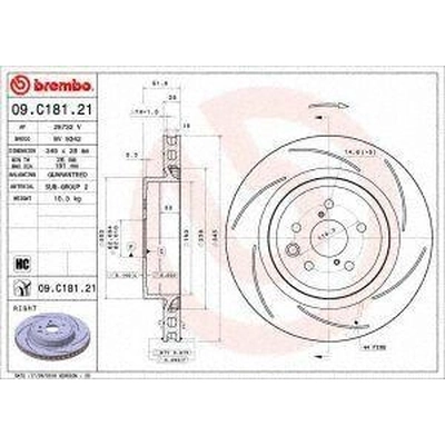 Rear Premium Rotor by BREMBO - 09.C181.21 (1 Qty) pa2