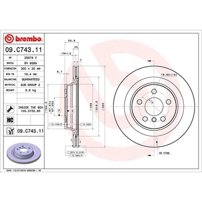 Rear Premium Rotor by BREMBO - 09.C743.11 (1 Qty) pa2