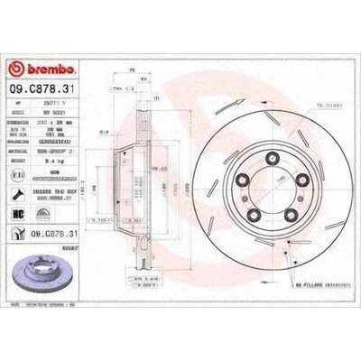 Rear Premium Rotor by BREMBO - 09.C878.31 (1 Qty) pa2