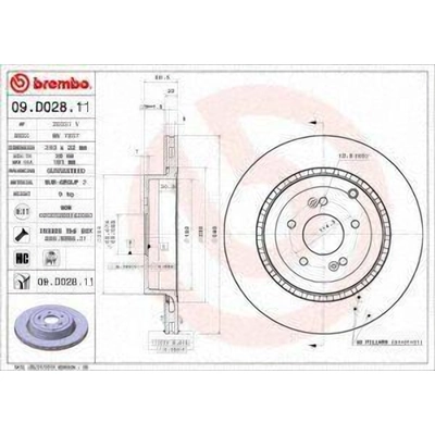 Rear Premium Rotor by BREMBO - 09.D028.11 (1 Qty) pa2