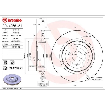 Rear Premium Rotor by BREMBO - 09.N266.21 (1 Qty) pa2