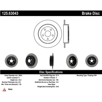 Rear Premium Rotor by CENTRIC PARTS - 125.63043 pa1