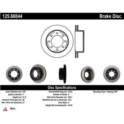 Disque de frein arri�re de qualit� sup�rieur by CENTRIC PARTS - 125.66044 pa1