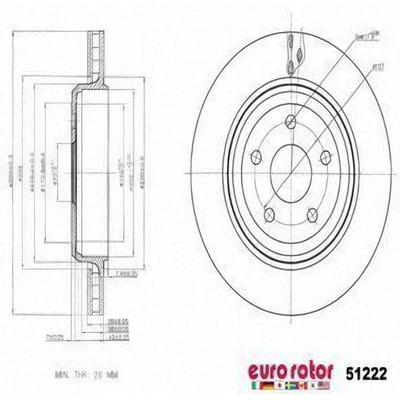 Disque de frein arri�re de qualit� sup�rieur by EUROROTOR - 51222 pa6