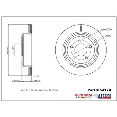 Disque de frein arri�re de qualit� sup�rieur by EUROROTOR - 54174 pa4