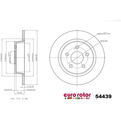 Rear Premium Rotor by EUROROTOR - 54439 pa3