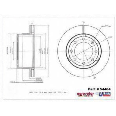 Rear Premium Rotor by EUROROTOR - 54464 pa8