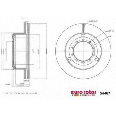 Disque de frein arrière de qualité supérieur par EUROROTOR - 54467 pa1