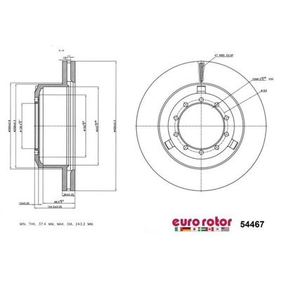 Disque de frein arrière de qualité supérieur by EUROROTOR - 54467 pa3