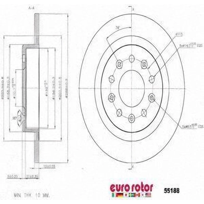 Rear Premium Rotor by EUROROTOR - 55188 pa7