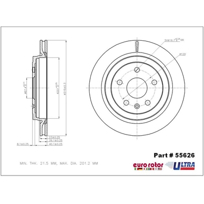 Rear Premium Rotor by EUROROTOR - 55626 pa4