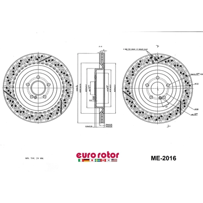 Rear Premium Rotor by EUROROTOR - ME2016 pa5