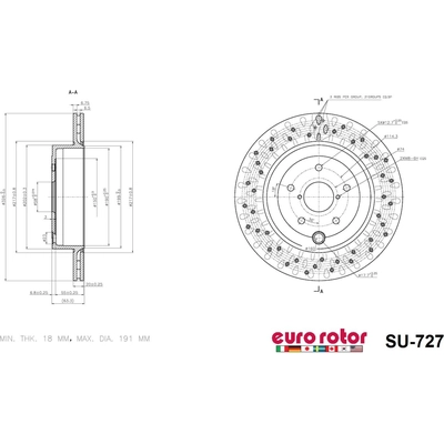Rear Premium Rotor by EUROROTOR - SU727 pa3