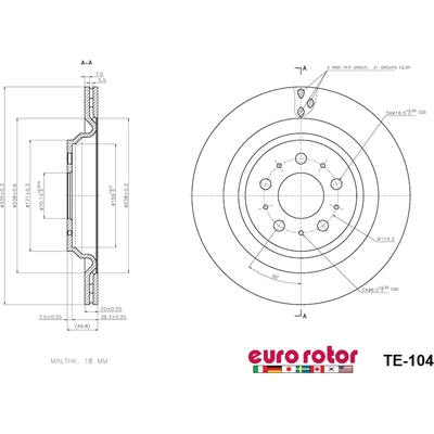 EUROROTOR - TE104 - Rear Premium Rotor pa3