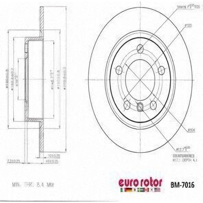 Rear Premium Rotor by EUROROTOR - BM7016 pa7