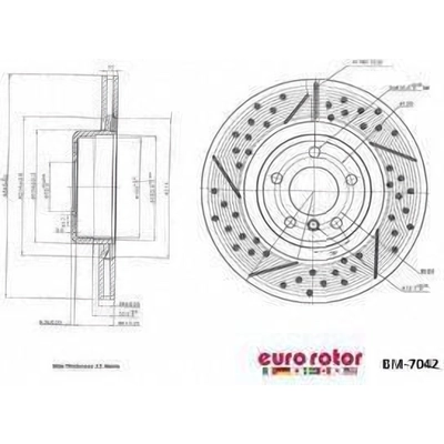Rear Premium Rotor by EUROROTOR - BM7042 pa2