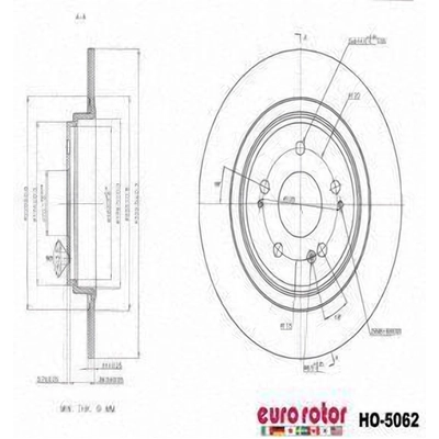 Rear Premium Rotor by EUROROTOR - HO5062 pa8