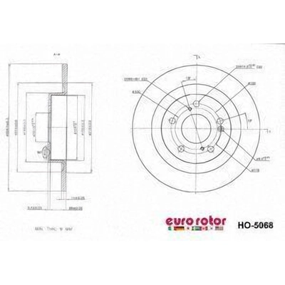 Rear Premium Rotor by EUROROTOR - HO5068 pa3