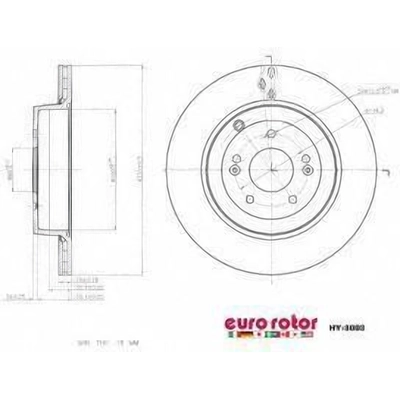 Rear Premium Rotor by EUROROTOR - HY3003 pa1