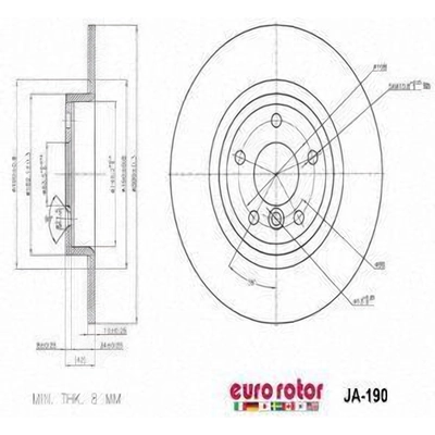 Rear Premium Rotor by EUROROTOR - JA190 pa6