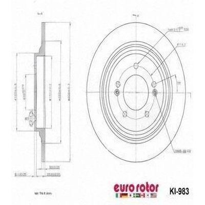 Disque de frein arrière de qualité supérieur by EUROROTOR - KI983 pa7