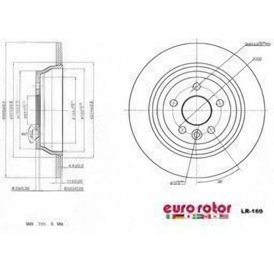 Rear Premium Rotor by EUROROTOR - LR169 pa3