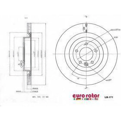 Rear Premium Rotor by EUROROTOR - LR171 pa1