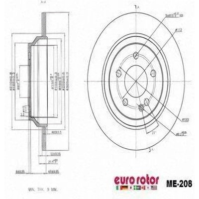 Rear Premium Rotor by EUROROTOR - ME208 pa6