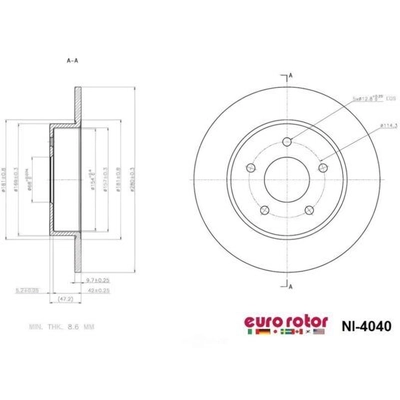 Disque de frein arri�re de qualit� sup�rieur by EUROROTOR - NI4040 pa3