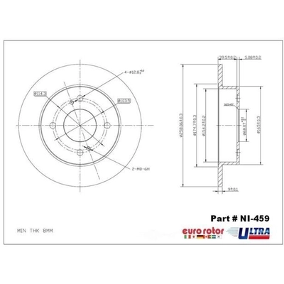 Rear Premium Rotor by EUROROTOR - NI459 pa3