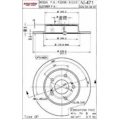 Rear Premium Rotor by EUROROTOR - NI471 pa2