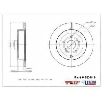 Rear Premium Rotor by EUROROTOR - SZ818 pa6