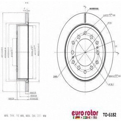 Disque de frein arrière de qualité supérieur par EUROROTOR - TO6182 pa1