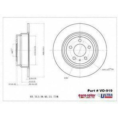 Rear Premium Rotor by EUROROTOR - VO919 pa1