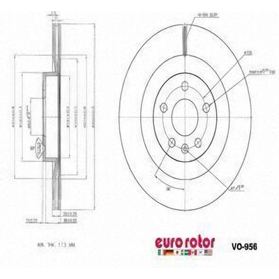 Disque de frein arri�re de qualit� sup�rieur by EUROROTOR - VO956 pa7