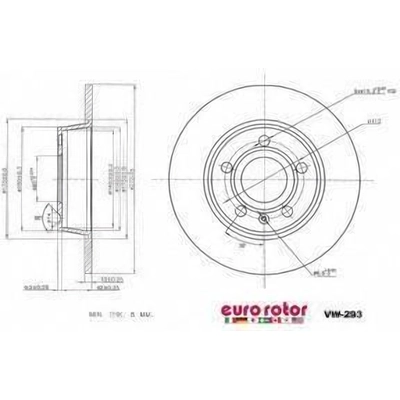 Rear Premium Rotor by EUROROTOR - VW293 pa2