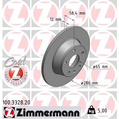 Rear Premium Rotor (Pack of 2) by ZIMMERMANN - 100.3328.20 pa1