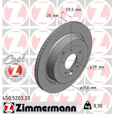 Rear Premium Rotor (Pack of 2) by ZIMMERMANN - 450.5203.20 pa1