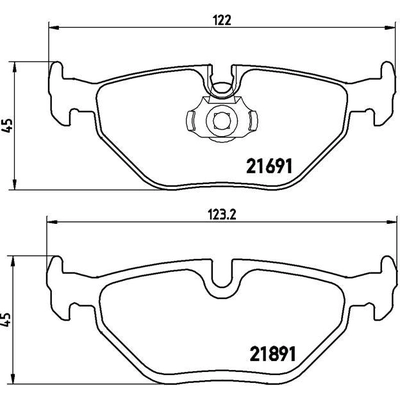 Rear Premium Semi Metallic Pads by BREMBO - P06023 pa4