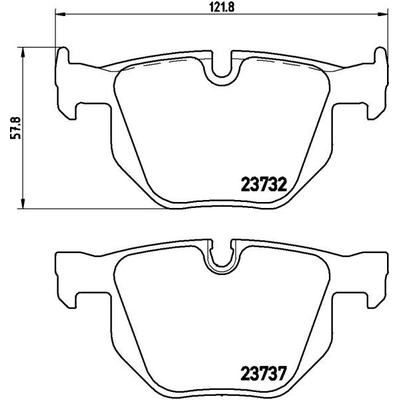 Rear Premium Semi Metallic Pads by BREMBO - P06033 pa7