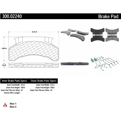 Plaquettes de frein arrière semi-métalliques de qualité supérieur de CENTRIC PARTS - 300.02240 pa1