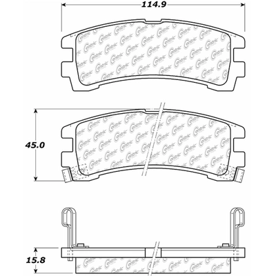 Plaquettes de frein arri�re semi-m�talliques de qualit� sup�rieur by CENTRIC PARTS - 300.04010 pa3