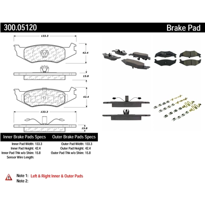 Rear Premium Semi Metallic Pads by CENTRIC PARTS - 300.05120 pa1