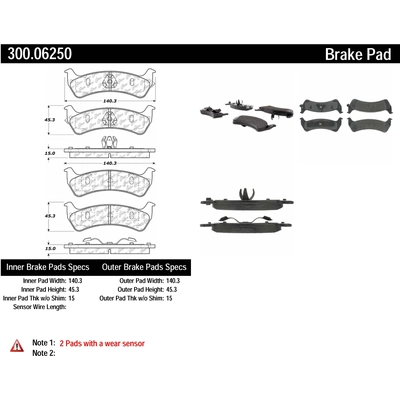 Plaquettes de frein arrière semi-métalliques de qualité supérieur by CENTRIC PARTS - 300.06250 pa1