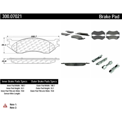 Rear Premium Semi Metallic Pads by CENTRIC PARTS - 300.07021 pa1