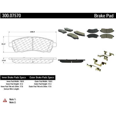 Plaquettes de frein arri�re semi-m�talliques de qualit� sup�rieur by CENTRIC PARTS - 300.07570 pa3