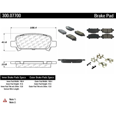Rear Premium Semi Metallic Pads by CENTRIC PARTS - 300.07700 pa1