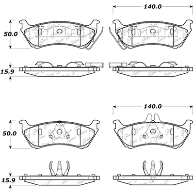 Plaquettes de frein arri�re semi-m�talliques de qualit� sup�rieur by CENTRIC PARTS - 300.08750 pa15